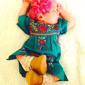 Mexican dress embroidered boho baby